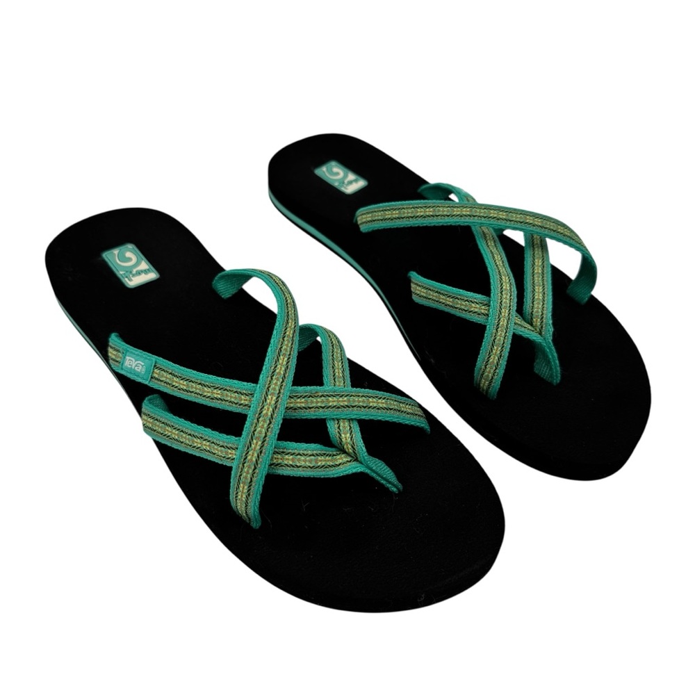 Teva Blue Olawahu Pintado Florida Keys Mush Thong Flip Flop Sandal 9